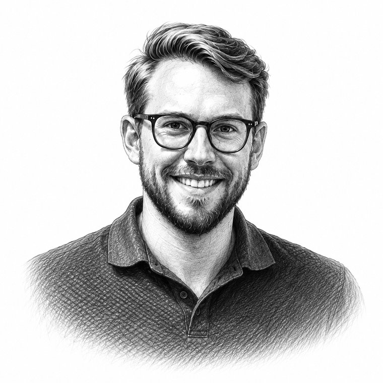 Stencil portrait of Fredrik Schöld